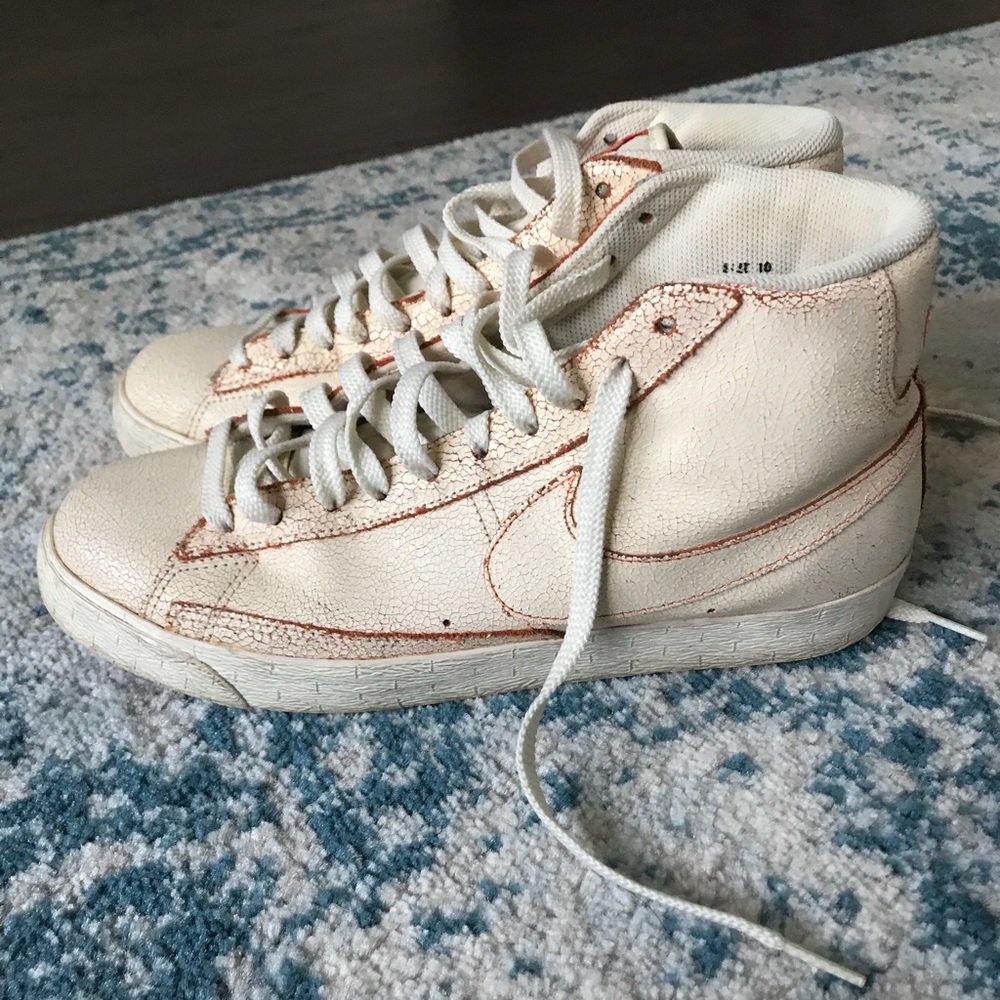 Nike High Top Blazer VNTG Crackled White Leather